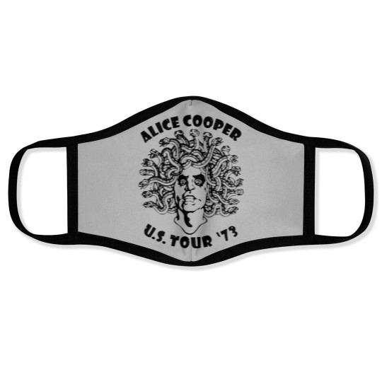 Discover Alice Cooper Men's Face Masks, Medusa USA Tour 1973 Cover White Graphic Face Masks