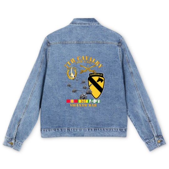 Discover 7th Cavalry (Air Cav) - 1st Cav Division w SVC - Air Assault - Men's Denim Jackets