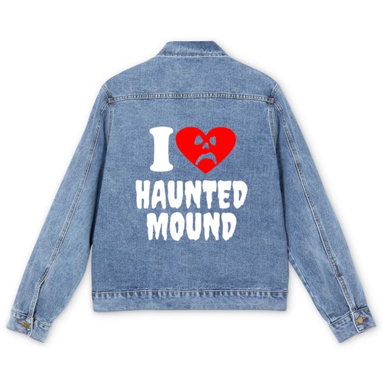 Discover I Love Haunted Mound Men's Denim Jackets
