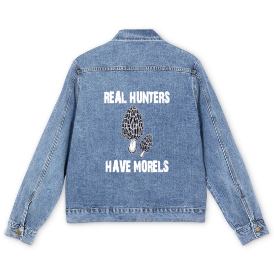 Discover Morel Mushroom Men's Denim Jackets Real Hunters Have Morels Men's Denim Jackets