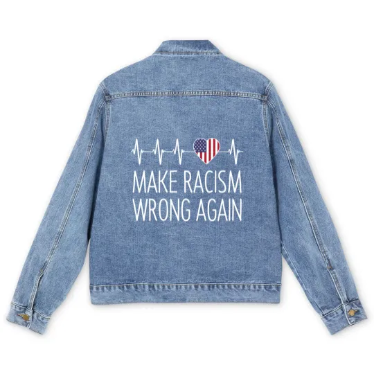 Discover Make Racism Wrong Again - Make Racism Wrong Again - Men's Denim Jackets