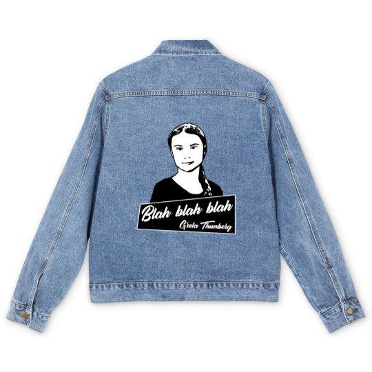 Discover Blah, blah, blah Greta Thunberg Men's Denim Jackets