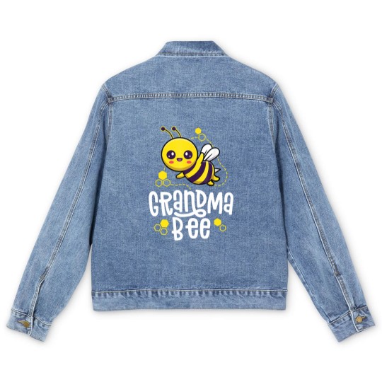Discover Family Bee Grandma Birthday First Bee Day Outfit Men's Denim Jackets