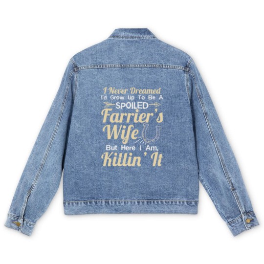 Discover Spoiled Farrier'S Wife Gift Men's Denim Jackets Men's Denim Jackets