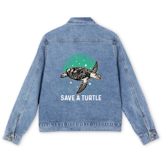 Discover Sea Turtle Turtles Hawaii Ocean Sealife Gift Men's Denim Jackets