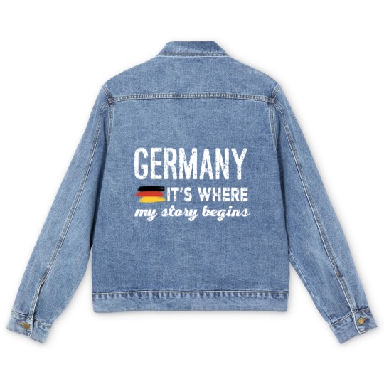 Discover Germany it is where my story begins germany Men's Denim Jackets