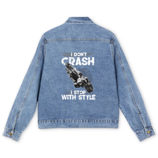 Discover I Don't Crash - I Stop With Style Men's Denim Jackets