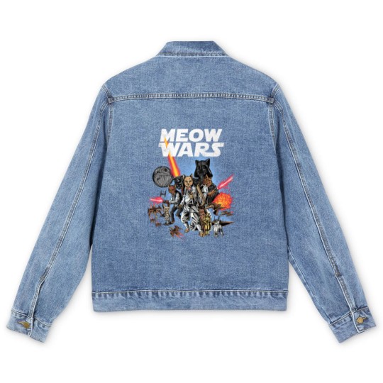 Discover Cat Meow Wars Cat Wars Cat Men's Denim Jackets