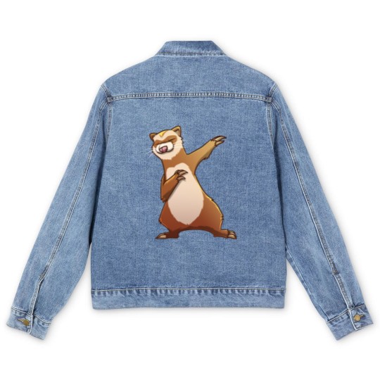 Discover Ferret Gift For Kids Men Women Dabbing Dance Hip-hop Men's Denim Jackets