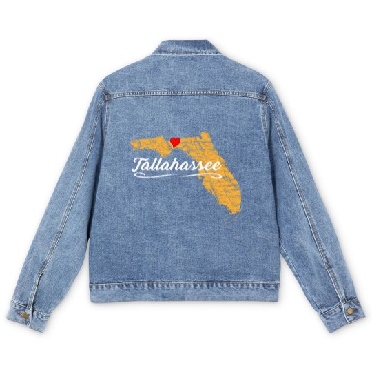 Discover City of Tallahassee Florida | Vacation Souvenir - Graphic Men's Denim Jackets
