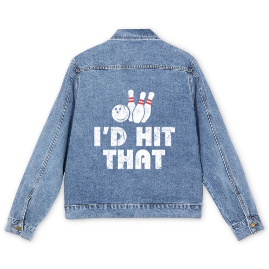 Discover Bowling Men's Denim Jackets - I'd Hit That - Vintage - Gift For Bowlers Men's Denim Jackets