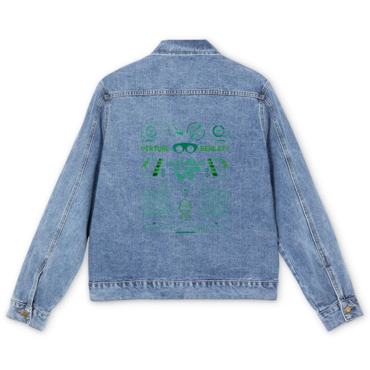Discover Virtual Reality VR Retro Gamers Men's Denim Jackets
