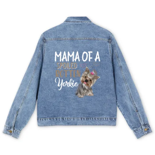 Discover Yorkie Dog Men's Denim Jackets - Yorkie Mom, Dog Lover Gift Men's Denim Jackets