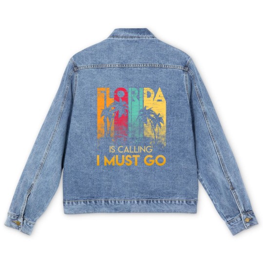 Discover Florida Strong Men's Men's Denim Jackets Florida Is Calling I Must Go