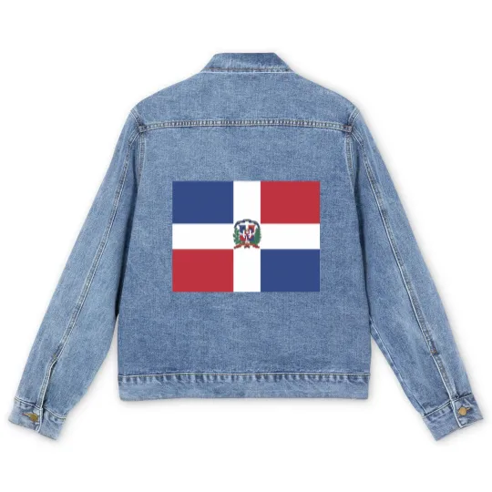 Discover AIFRIS Dominican Republic Flag Cotton Men's Denim Jackets
