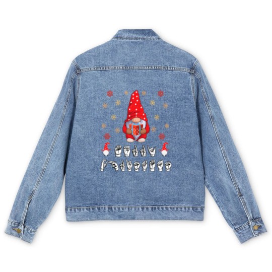 Discover Asl Merry Christmas American Sign Language Men's Denim Jackets