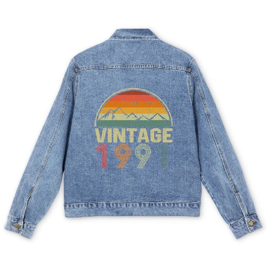 Discover Classic 30th Birthday Gift Idea Vintage 1991 Men's Denim Jackets