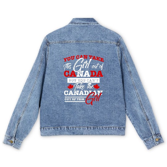 Discover Canadian Girl Women Gifts Maple Leaf Canada Men's Denim Jackets