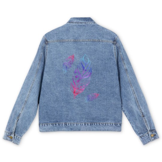 Discover Colorful Feathers Indian Heritage Native American Men's Denim Jackets