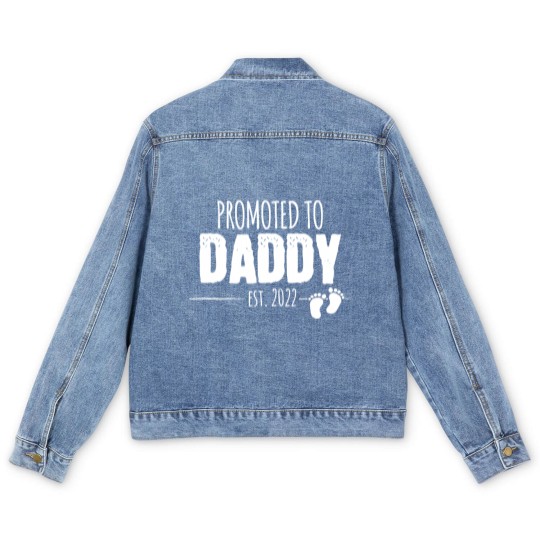 Discover Promoted to Daddy 2022 Soon to be Dad Husband Gift Men's Denim Jackets