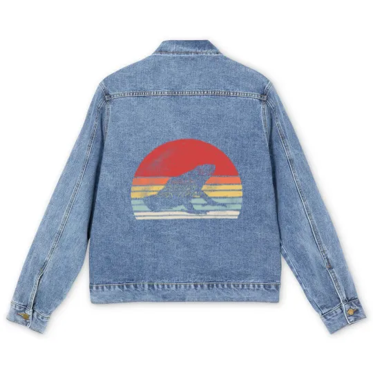 Discover Vintage Retro Poison Dart Frog Men's Denim Jackets