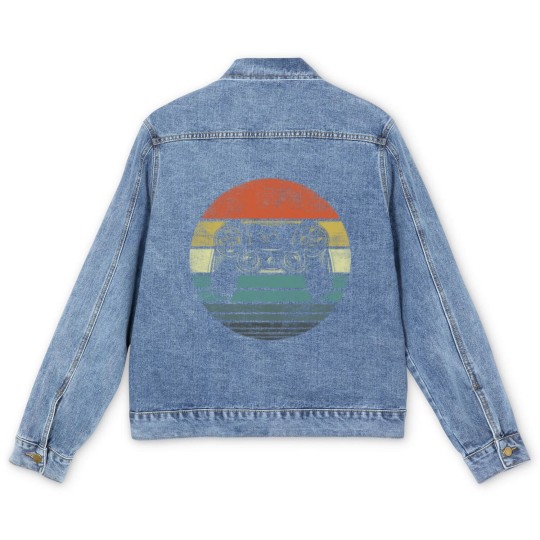Discover Video Gamer Retro Video Game Controller Men's Denim Jackets