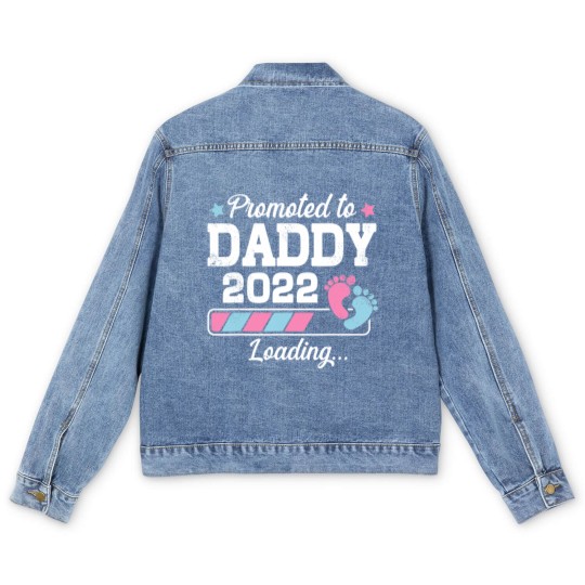 Discover Promoted To Daddy Funny Family With Cute Footprint Men's Denim Jackets