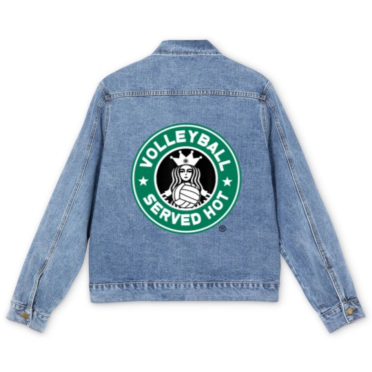 Discover Funny Volleyball Logo Design Men's Denim Jackets