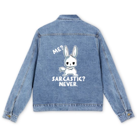 Discover Funny Bunny Me Sarcastic Never Rabbit Gift Men's Denim Jackets