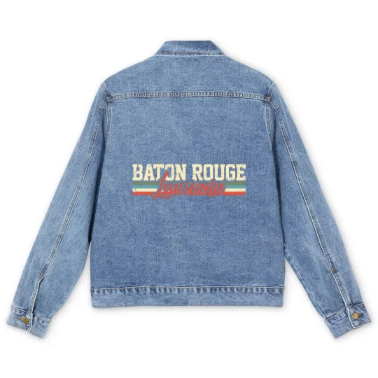 Discover Baton Rouge Louisiana Vintage Gift Men's Denim Jackets