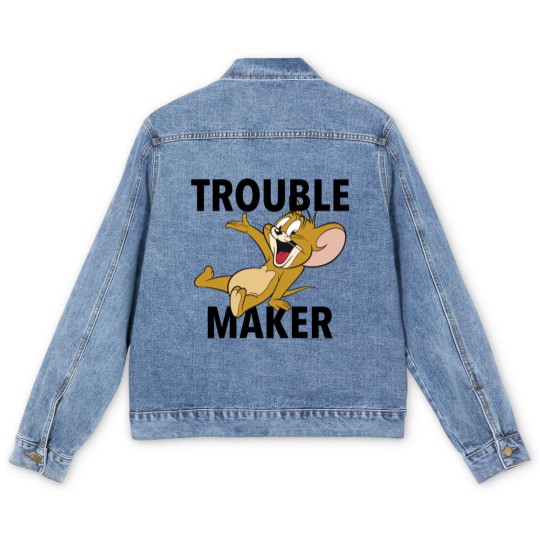Discover Tom And Jerry Men's Denim Jackets Trouble Maker Portrait