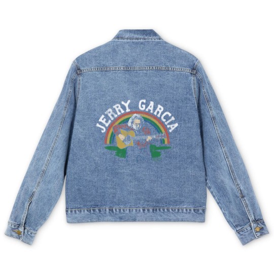 Discover Jerry Garcia Band Jerry & Guitar Vintage Style Adult Short Sleeve Men's Denim Jackets Graphic Tees