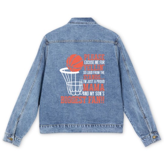 Discover Basketball Mama Player Hoop Junkie Mothers Day Mom Men's Denim Jackets