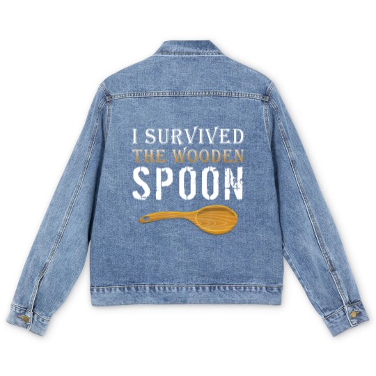 Discover Survivor Men's Denim Jackets I Survived The Wooden Spoon