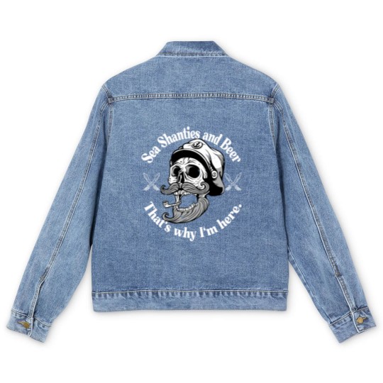Discover Sea Shanties and Beer Sailors Pirate Men's Denim Jackets Men's Denim Jackets