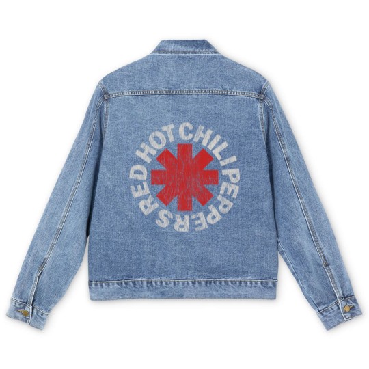 Discover Red Hot Chili Peppers Distressed Logo Rock Men's Denim Jackets Men's Denim Jackets