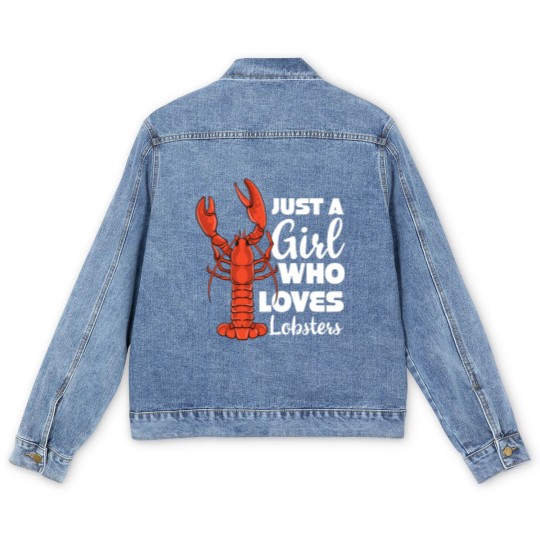 Discover Just a Girl Who Loves Lobsters Lobster Seafood Men's Denim Jackets