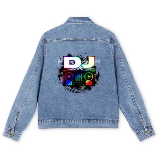 Discover Dj Music Lover Music Player Sound Cool Funny Gift Men's Denim Jackets