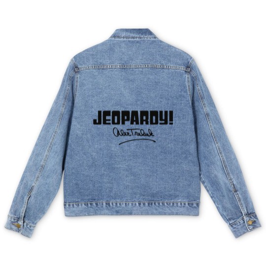 Discover Jeopardy Alex Trebek Signature - Black - Alex Trebek - Men's Denim Jackets