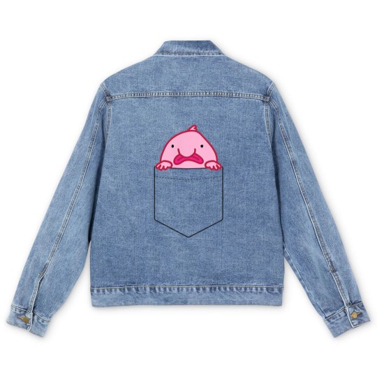 Discover Blobfish Meme Men's Denim Jackets Blobfish In Your Pocket