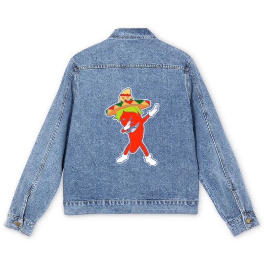 Discover Chili Dabbing Pepper Mexican Hot Jalapeno Dab Gift Men's Denim Jackets