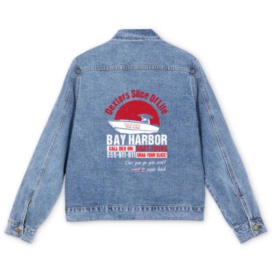 Discover Cool Dexter Bay Harbor Boat Tours Men's Denim Jackets