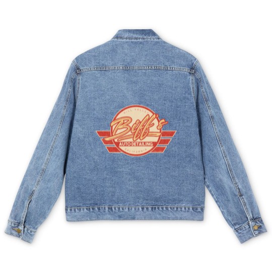 Discover Biff's Auto Detailing in Distressed Red - Back To The Future - Men's Denim Jackets