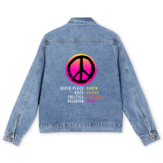 Discover Birthplace Earth-Race Human-Equality Men's Denim Jackets