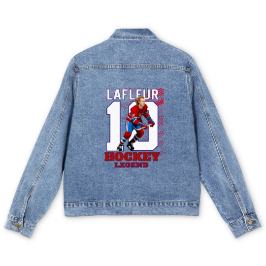 Discover Guy Lafleur 10 Canadian Hockey Legend Classic Men's Denim Jackets