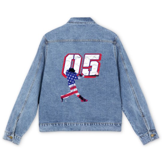 Discover Freddie Freeman Flag Silhouette Gameday Premium Men's Denim Jackets