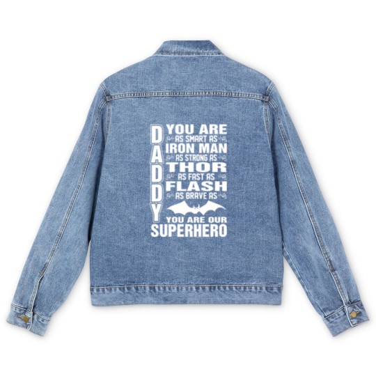 Discover Daddy You Are Our Superhero Men's Denim Jackets