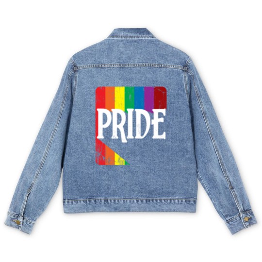 Discover LGBT Pride Rainbow Cool Statement Gift Men's Denim Jackets