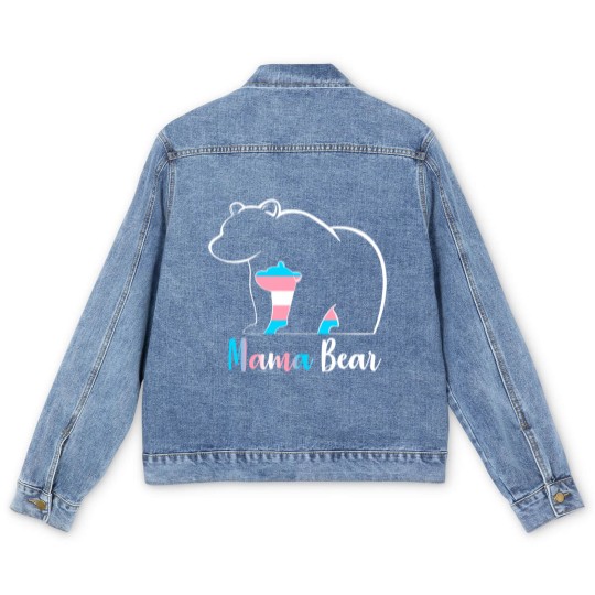 Discover LGBT Mama Bear Transgender Pride Equal Rights Rainbow Flag Men's Denim Jackets