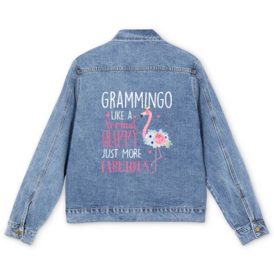 Discover Flamingo Grammingo like a normal Grammy Gifts Men's Denim Jackets